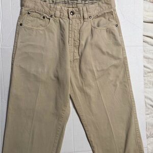 Ermenegildo Zegna Khaki Stretch Cotton Straight Leg Pants Mens 33 x 22 Designer